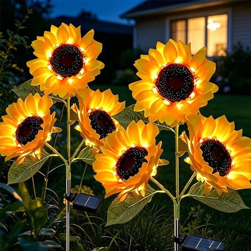 Flower Photography Led Lighting Pack - 2-pack zonne-aangedreven zonnebloem buitenlampen, zonne-aangedreven tuinlampen,
