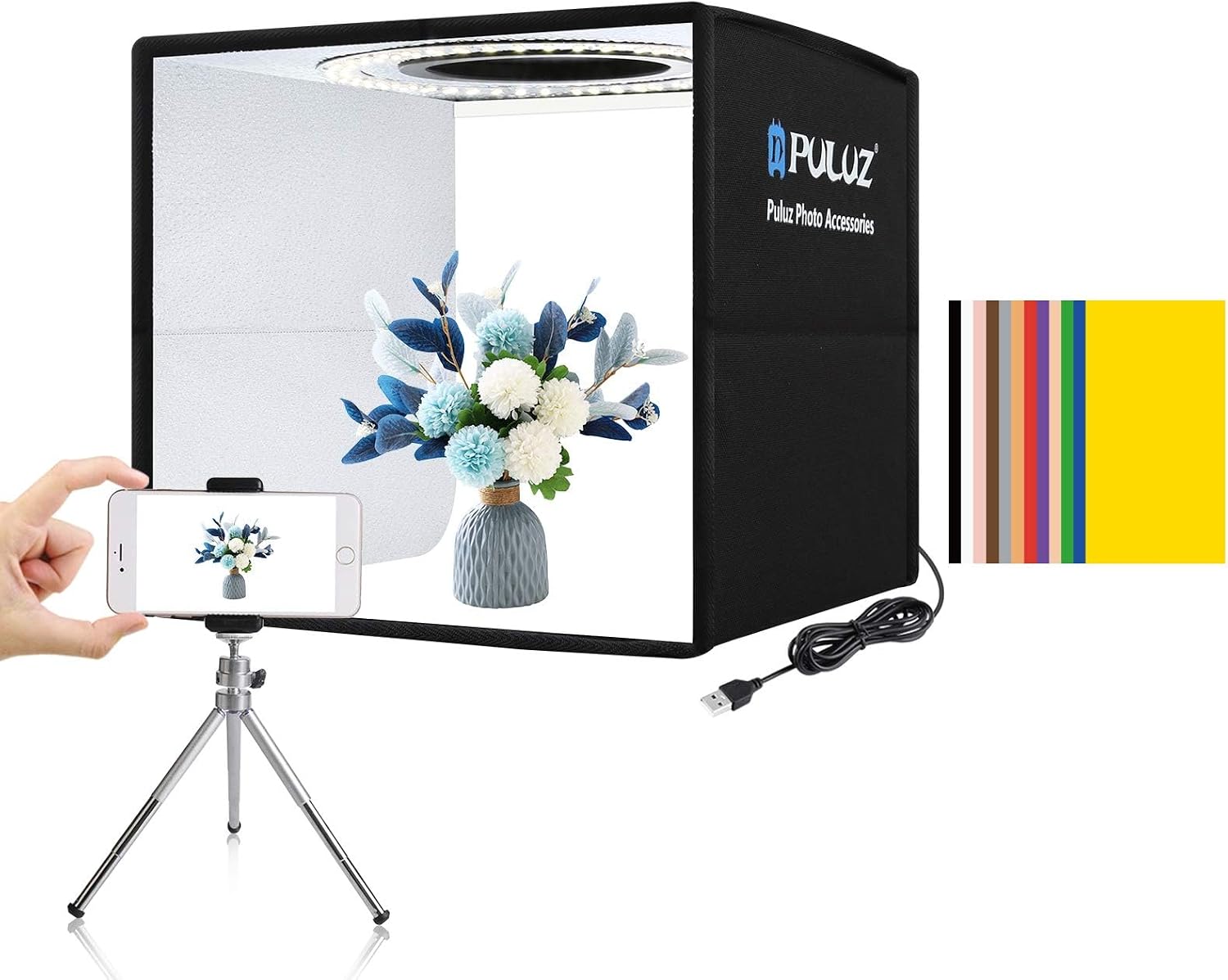 Photography Led Lighting Kit - RGB LED-paneel videolamp met APP-bediening, 800D