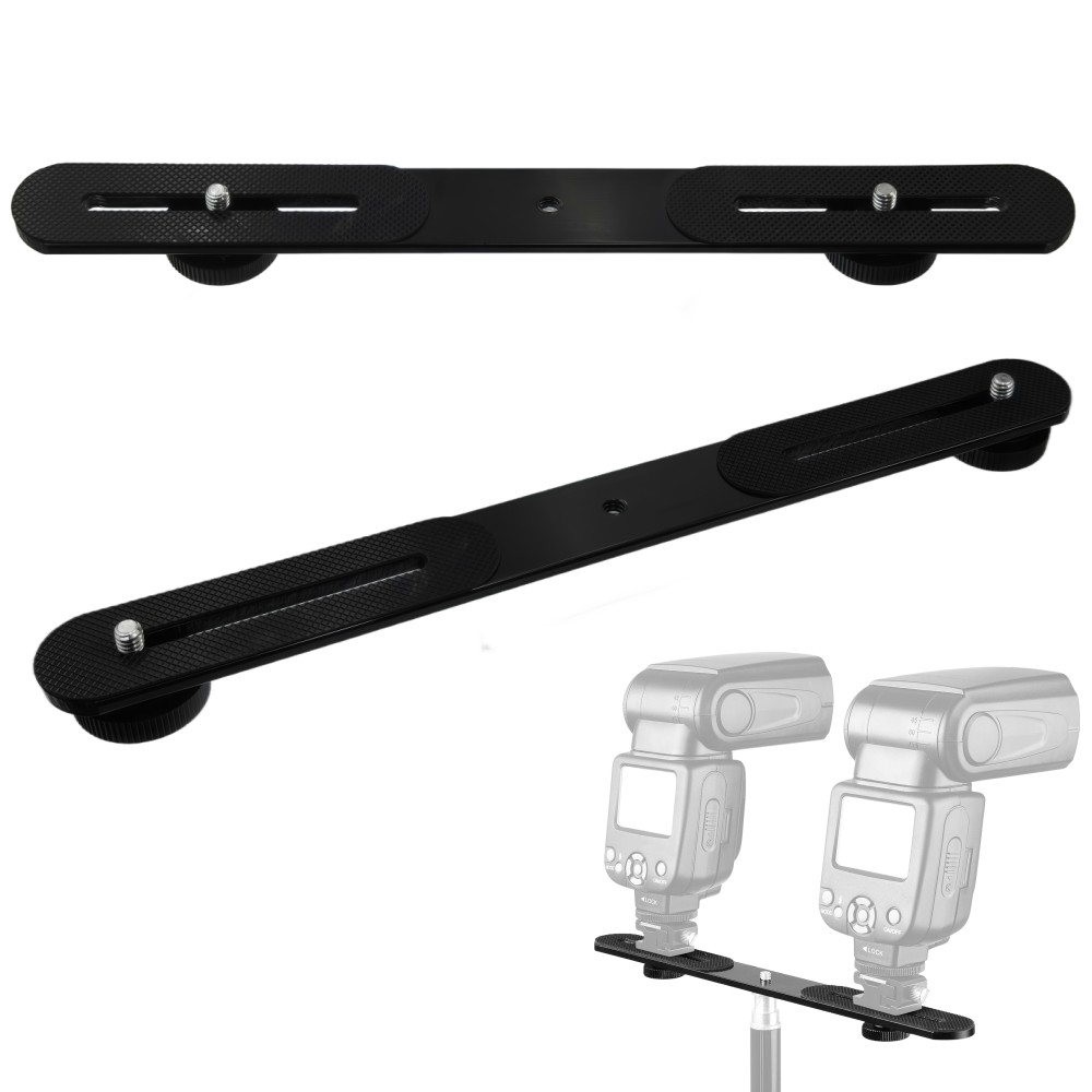 Photography Led Lighting Kit - Dubbele flitserbeugel 1/4'' schroef hot shoe