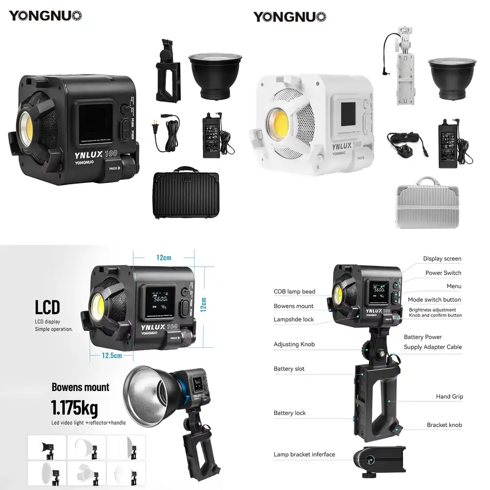 Photography Lighting For Studio - YONGNUO YNLUX100 100W 3200K-5600K Compacte Handheld