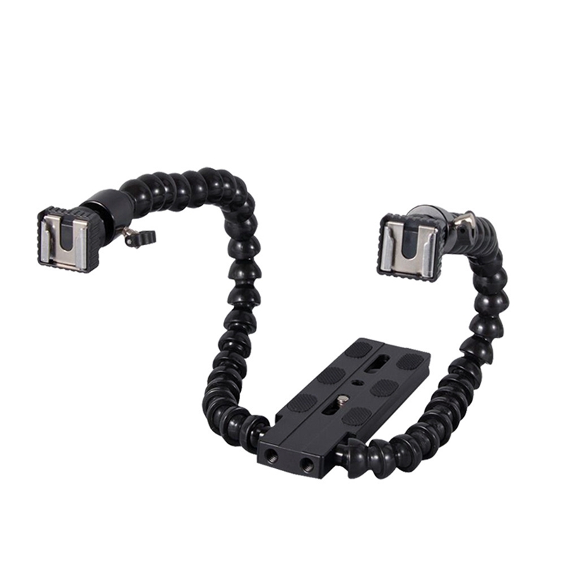 Macro Photography Lighting Kit - Flexibele Dual Arm Flitsschoen Flash Bracket