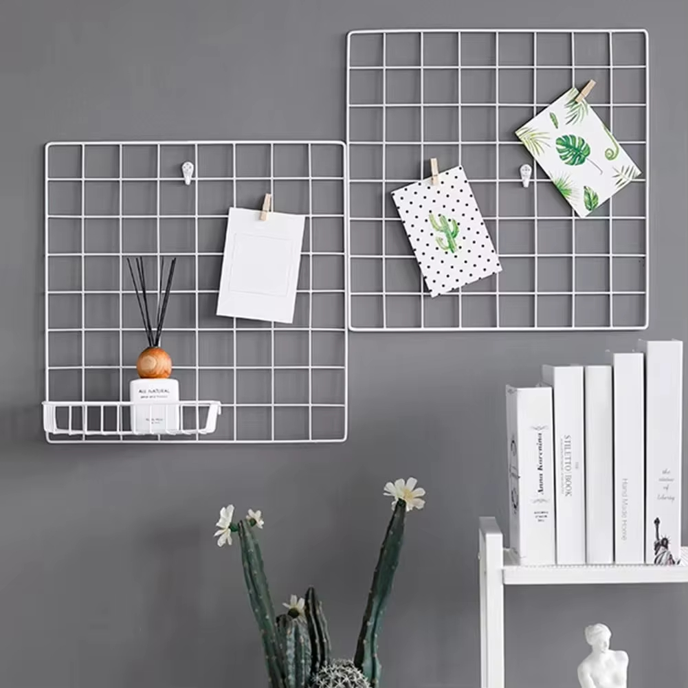 Photography Lighting Grid - Wandrooster-organizerpaneelset, multifunctioneel metalen gaas-opbergrek voor slaapkamer,