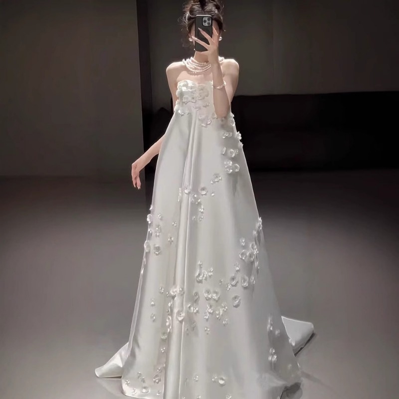 Photography Lighting Basics - Franse strapless satijnen trouwjurk, nieuw damesmodel