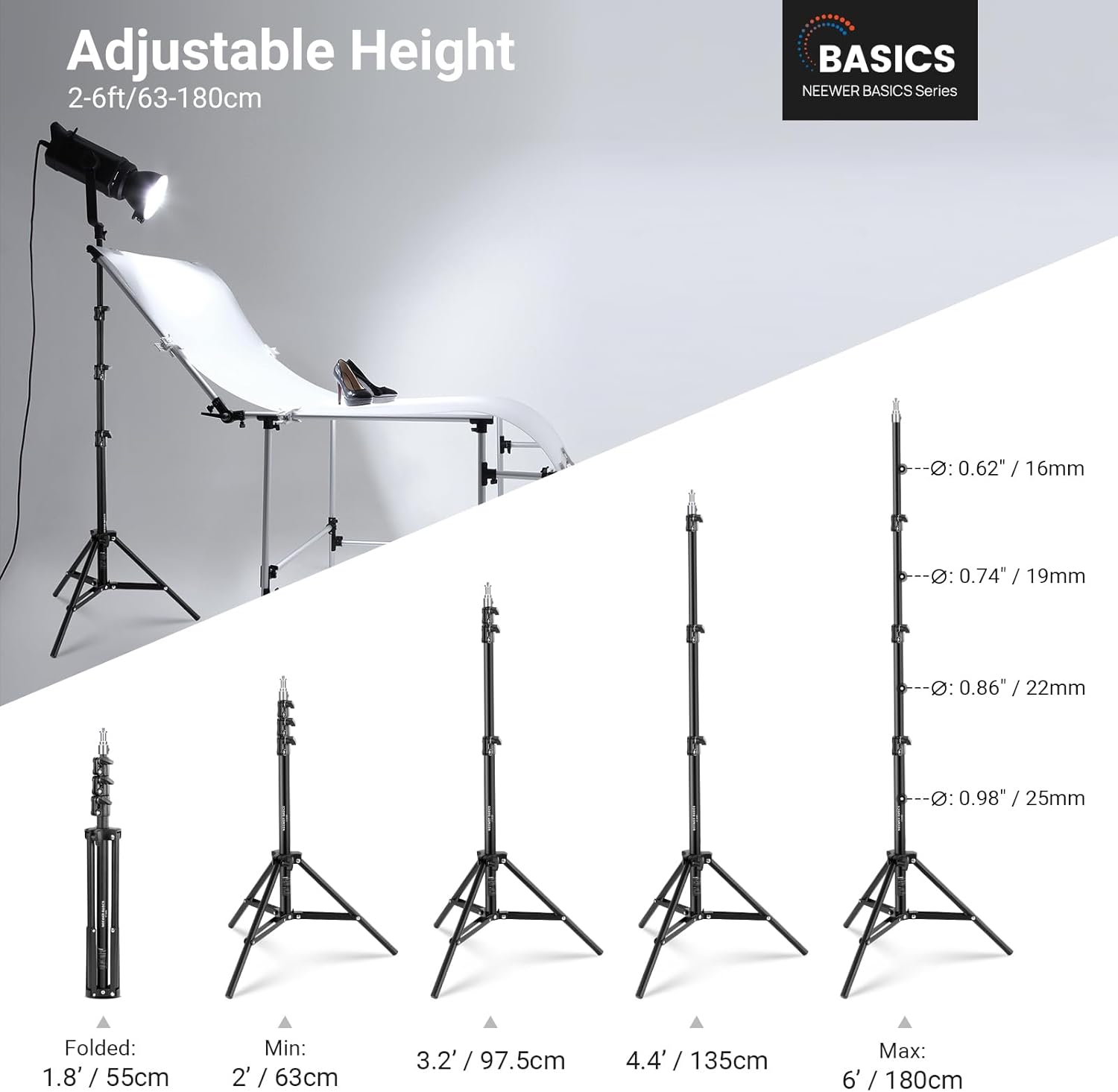 NEEWER Basics 6ft/180cm Fotogr - Photography Lighting Basics recensie en prijs