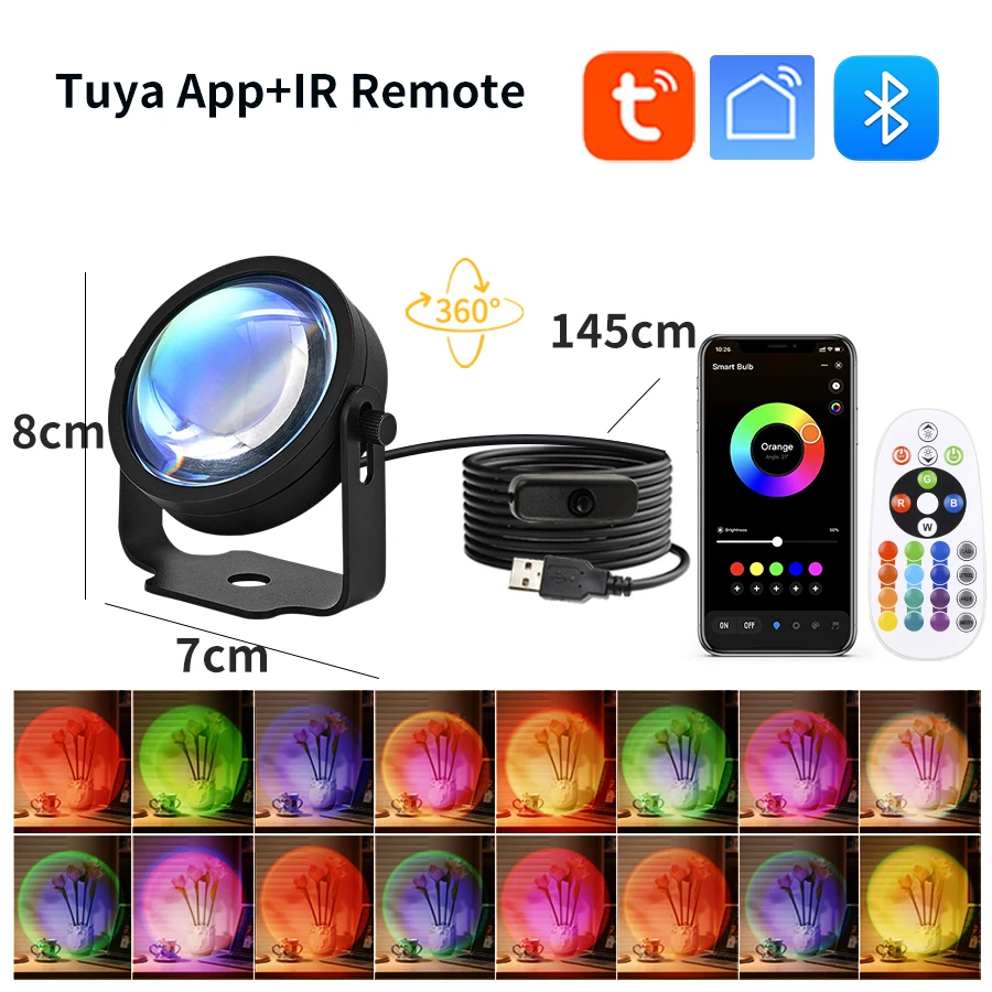 Slimme zonsonderganglamp Tuya  - Photography Lighting Setup recensie en prijs