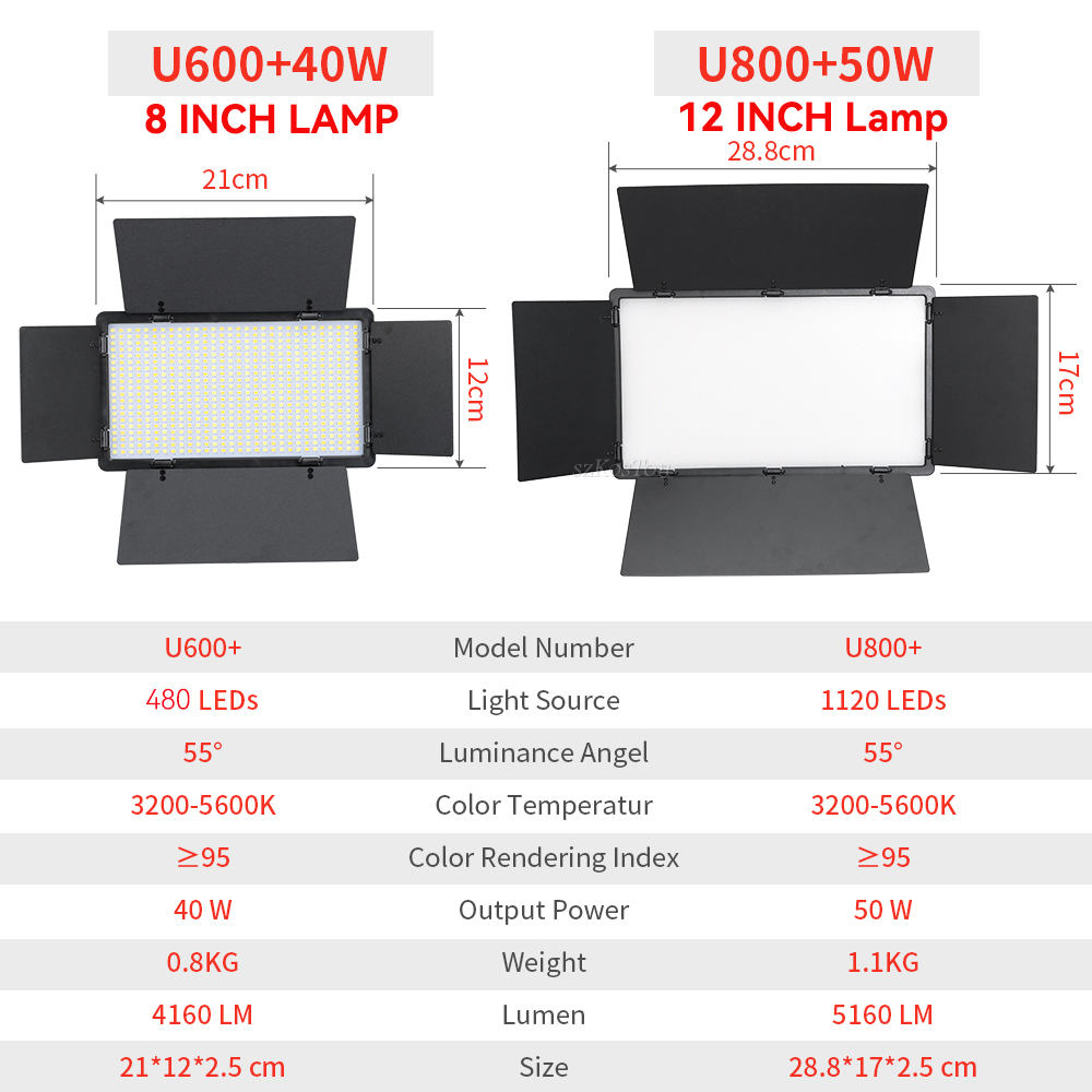 U800 U600 Led Foto Studio Vide - Photography Led Lighting Kit recensie en prijs